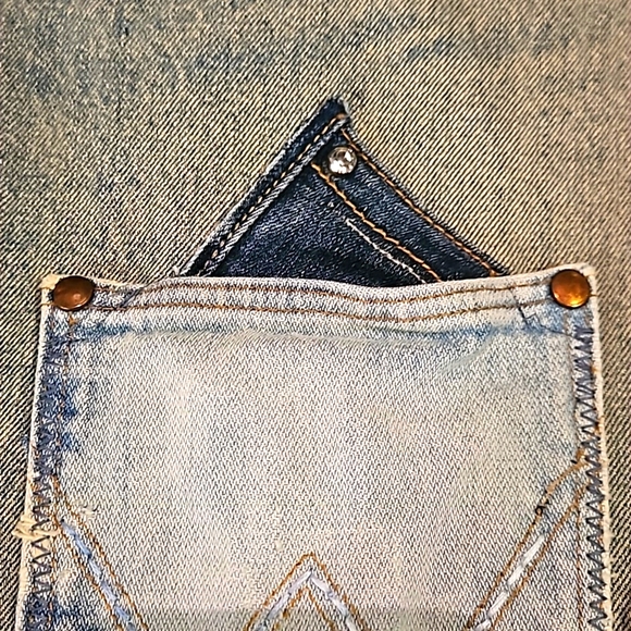 HANDMADE ☆ UPCYCLED "VINTAGE LEVI" EMBELLISHED KINDNESS JEANS! Sz 34w-34inseam - Picture 8 of 13